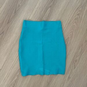 Teal Bodycon Mini Skirt | Size S | Stretchy Fitted